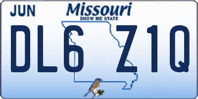 MO license plate DL6Z1Q