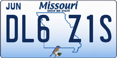 MO license plate DL6Z1S