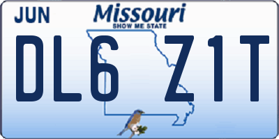 MO license plate DL6Z1T