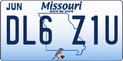 MO license plate DL6Z1U