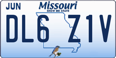 MO license plate DL6Z1V