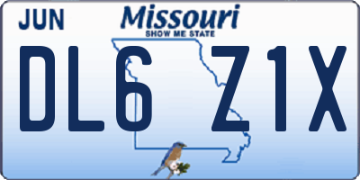 MO license plate DL6Z1X