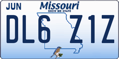 MO license plate DL6Z1Z