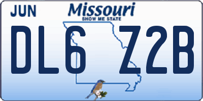 MO license plate DL6Z2B