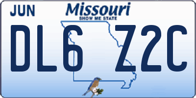 MO license plate DL6Z2C