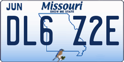 MO license plate DL6Z2E