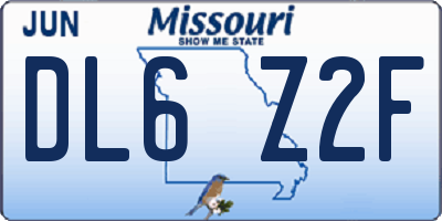 MO license plate DL6Z2F