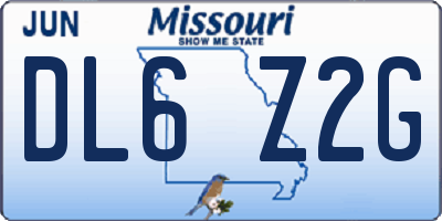 MO license plate DL6Z2G