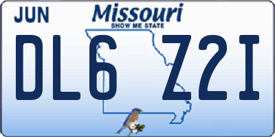 MO license plate DL6Z2I