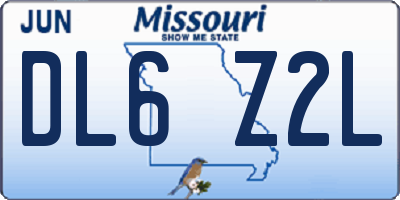 MO license plate DL6Z2L