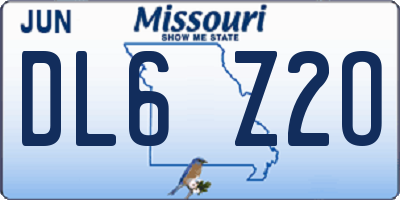 MO license plate DL6Z2O