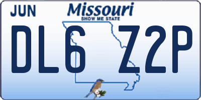 MO license plate DL6Z2P