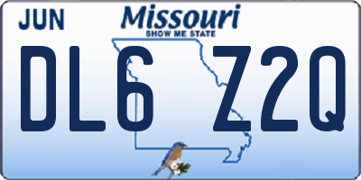 MO license plate DL6Z2Q