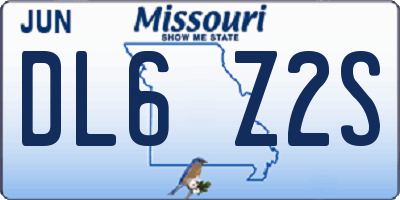 MO license plate DL6Z2S