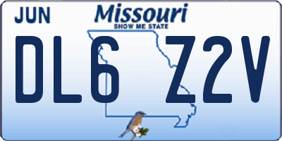 MO license plate DL6Z2V