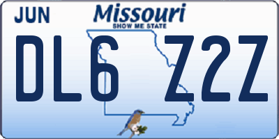 MO license plate DL6Z2Z