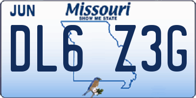 MO license plate DL6Z3G