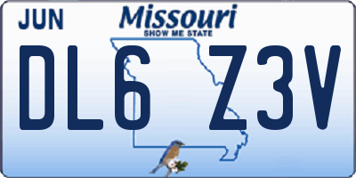 MO license plate DL6Z3V