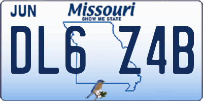 MO license plate DL6Z4B