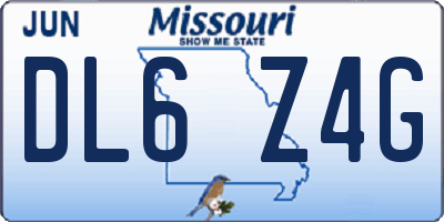 MO license plate DL6Z4G