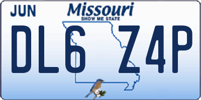 MO license plate DL6Z4P