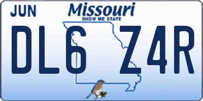 MO license plate DL6Z4R