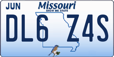 MO license plate DL6Z4S
