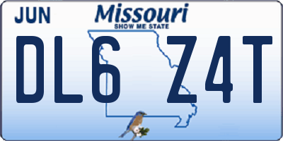 MO license plate DL6Z4T