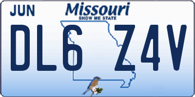 MO license plate DL6Z4V