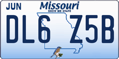 MO license plate DL6Z5B