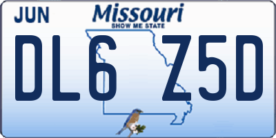 MO license plate DL6Z5D