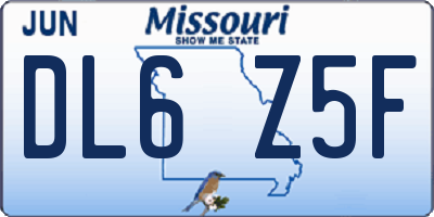 MO license plate DL6Z5F