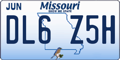 MO license plate DL6Z5H