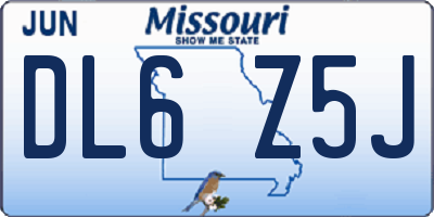 MO license plate DL6Z5J