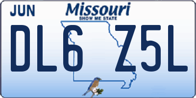 MO license plate DL6Z5L