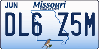 MO license plate DL6Z5M