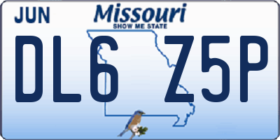 MO license plate DL6Z5P