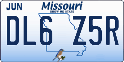 MO license plate DL6Z5R