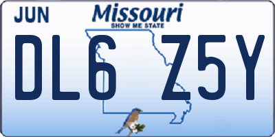 MO license plate DL6Z5Y