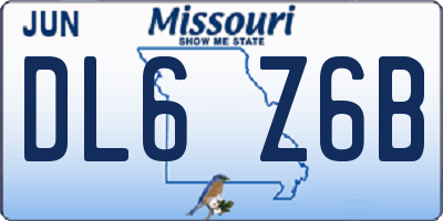 MO license plate DL6Z6B