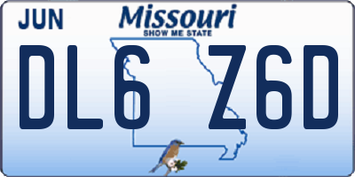 MO license plate DL6Z6D
