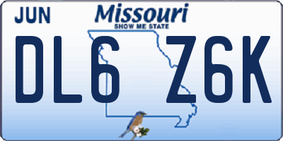 MO license plate DL6Z6K
