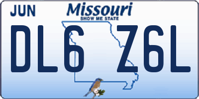 MO license plate DL6Z6L