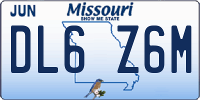 MO license plate DL6Z6M