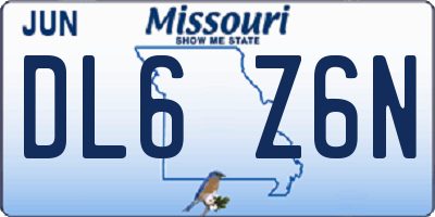 MO license plate DL6Z6N