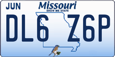 MO license plate DL6Z6P