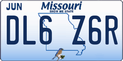 MO license plate DL6Z6R