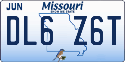 MO license plate DL6Z6T