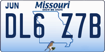 MO license plate DL6Z7B