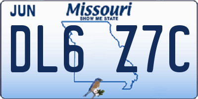 MO license plate DL6Z7C